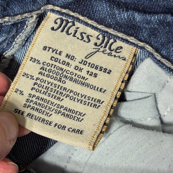 Miss Me Embroidered Skinny Jeans Medium Wash Low Rise Waist Womens 27 Western - Picture 4 of 5